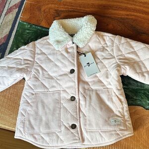 7 For All Mankind Pink Quilted Kids Puffer Coat